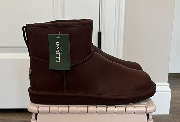 L.L. Bean Shoes - LL Bean Women's Port Red Suede Wicked Good Shearling Lined Slipper Ankle Boots 9